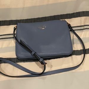 Kate Spade Leila Triple Gusset Crossbody Light Blue Leather bag NWOT